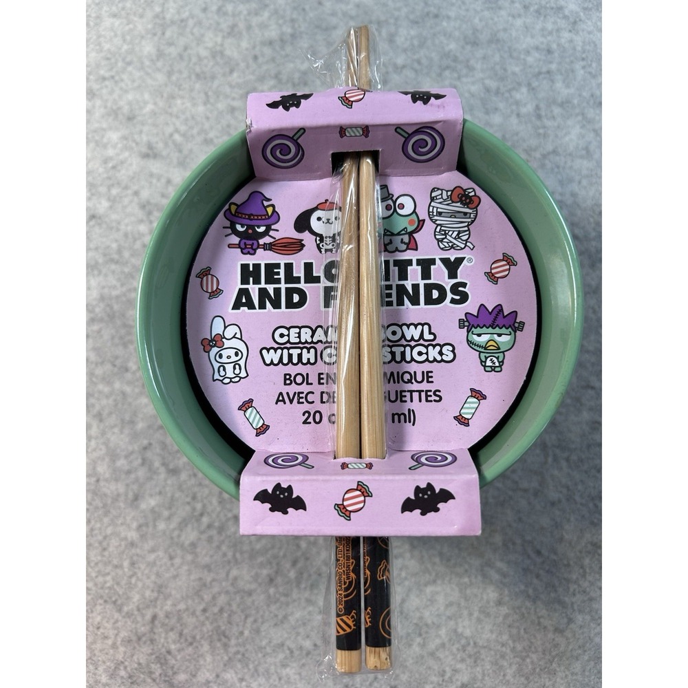 Hello Kitty And Friends Halloween Ramen Bowl With Chopsticks NEW